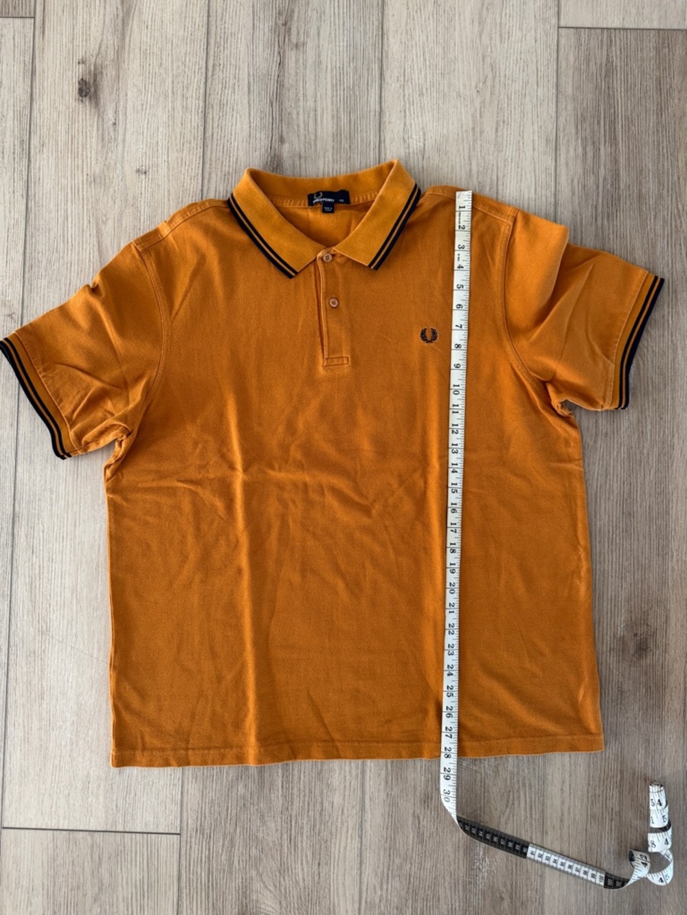 Fred Perry Orange Polo with Black Contrast Tipping - Picture 4 of 5